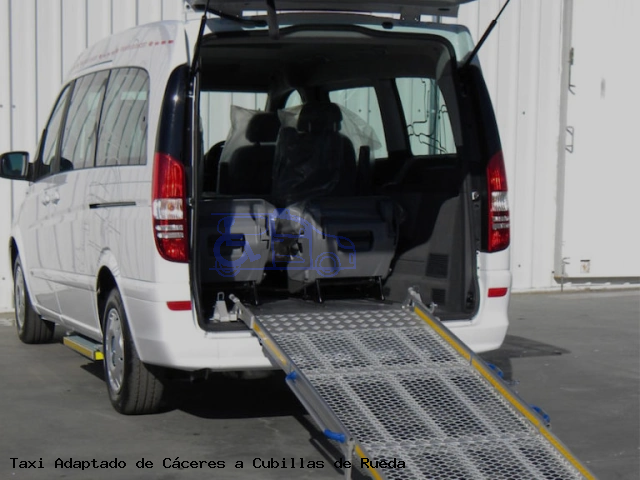 Taxi accesible de Cubillas de Rueda a Cáceres